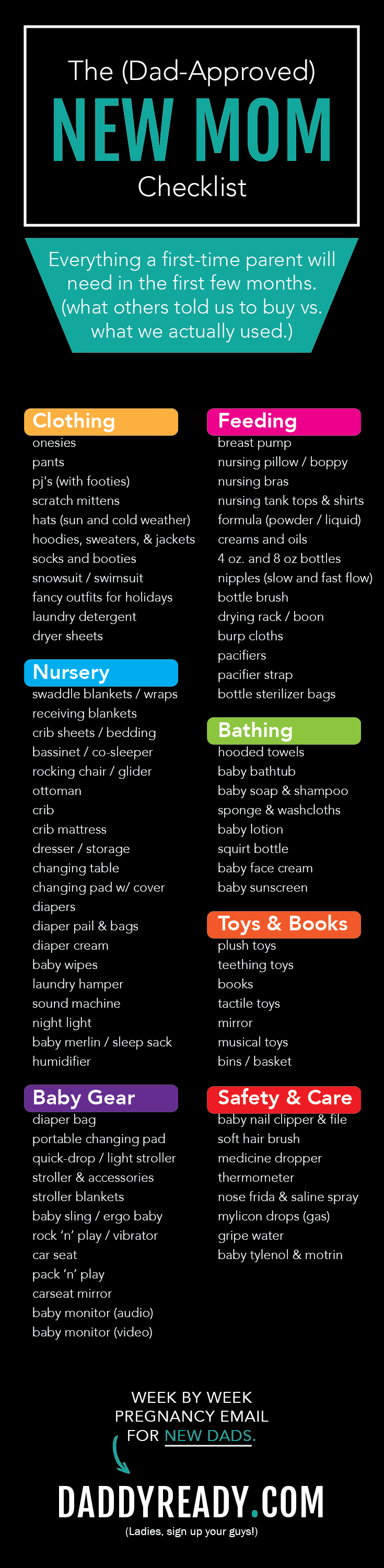new baby checklist for new moms