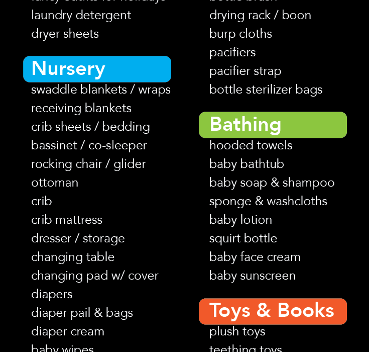 New Baby Checklist: Everything you need to survive the first few months. What we actually used and what still has the tags on it.